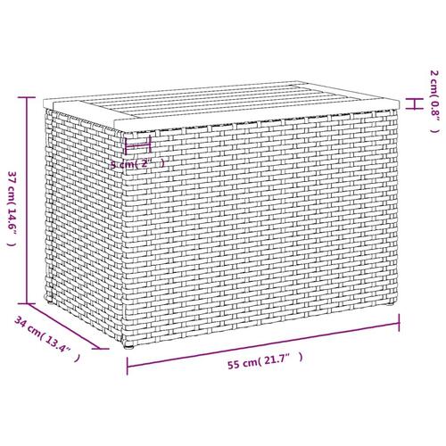 Haveborde 2 stk. 55x34x37 cm polyrattan og massivt træ sort