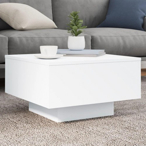 Sofabord i hvidt konstrueret træ - 55 × 55 × 31 cm