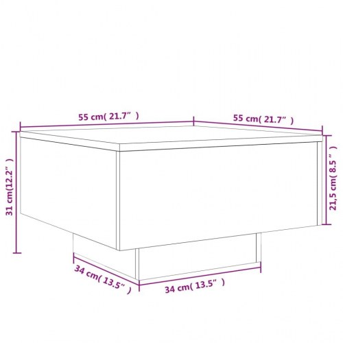 Sofabord i hvidt konstrueret træ - 55 × 55 × 31 cm