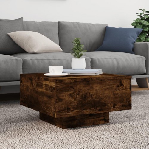 Sofabord i konstrueret træ 55×55×31 cm - røget egetræsfarve