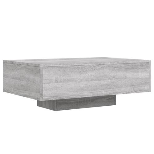 Sofabord med LED-lys 85x55x31 cm grå sonoma-eg