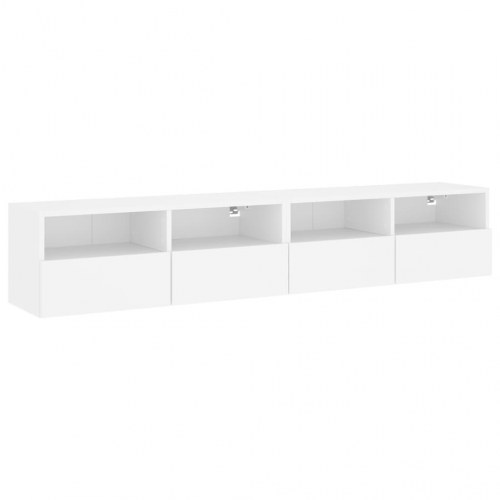 Væghængte tv-borde 2 stk. 80 x 30 x 30 cm - hvid