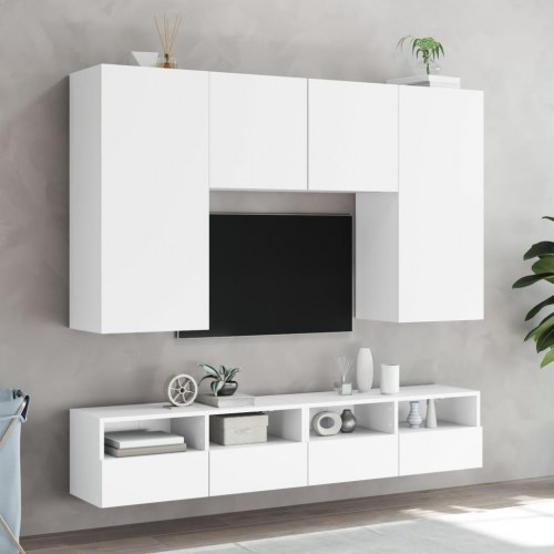 Væghængte tv-borde 2 stk. 80 x 30 x 30 cm - hvid
