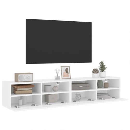 Væghængte tv-borde 2 stk. 80 x 30 x 30 cm - hvid