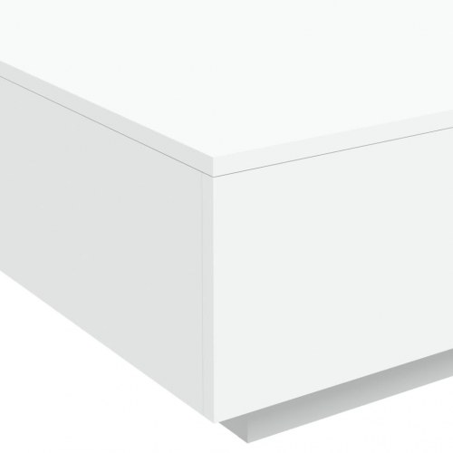 Sofabord 80×80×31 cm i konstrueret træ - hvid, moderne lavt stuebord