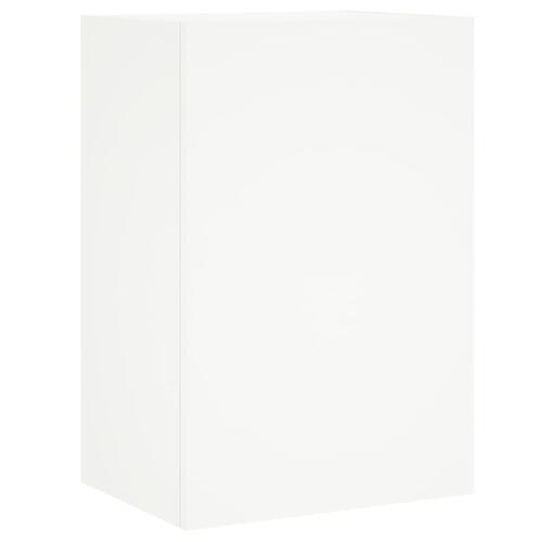 Væghængt tv-bord 40,5x30x60 cm konstrueret træ hvid