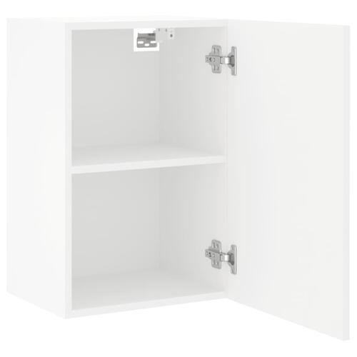 Væghængt tv-bord 40,5x30x60 cm konstrueret træ hvid