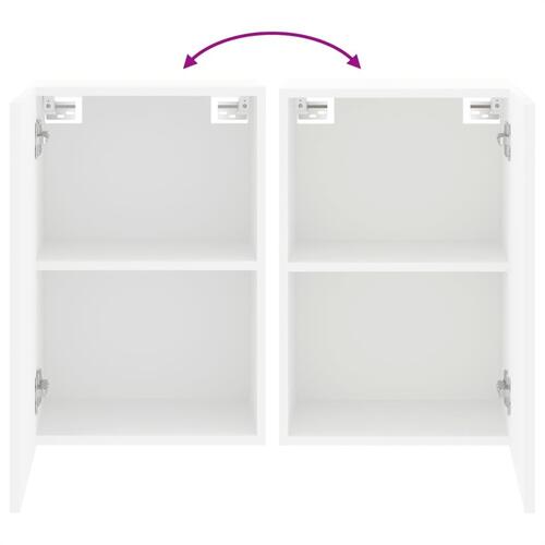 Væghængt tv-bord 40,5x30x60 cm konstrueret træ hvid
