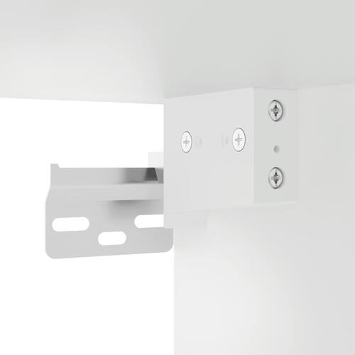 Væghængt tv-bord 40,5x30x60 cm konstrueret træ hvid
