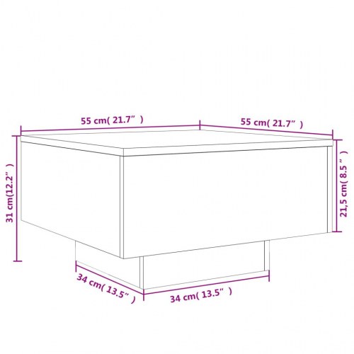 Sofabord 55 × 55 × 31 cm i konstrueret træ - sonoma eg