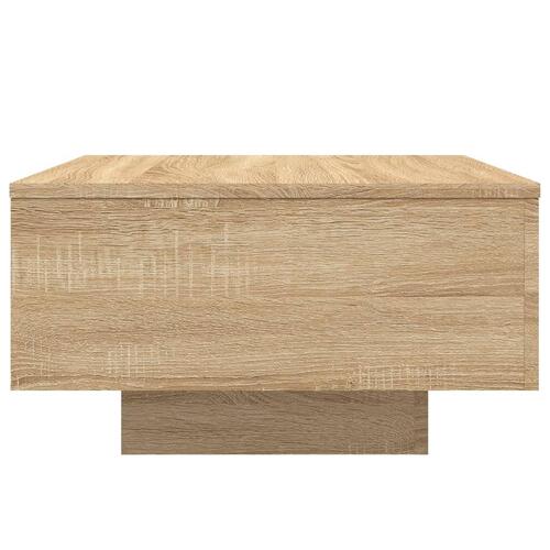 Sofabord med LED-lys 55x55x31 cm sonoma-eg