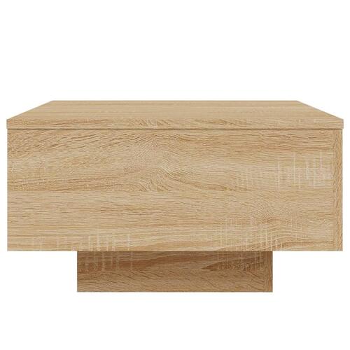 Sofabord med LED-lys 55x55x31 cm sonoma-eg
