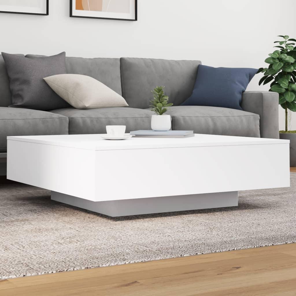 Sofabord 100x100x31 Cm Konstrueret Træ Hvid