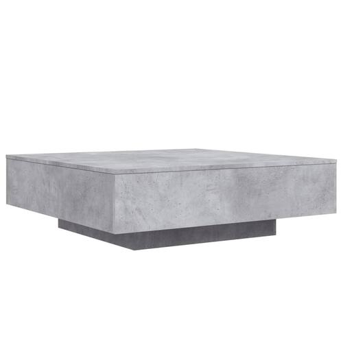 Sofabord med LED-lys 100x100x31 cm betongrå