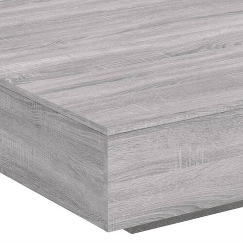 Sofabord med LED-lys 100x100x31 cm grå sonoma-eg