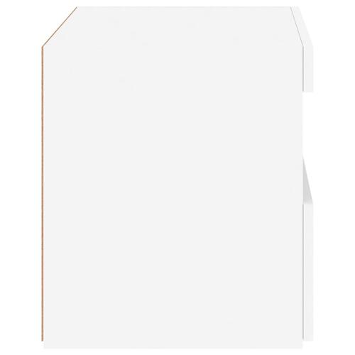 Sengebord med LED-lys 50x40x45 cm hvid