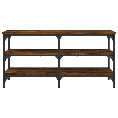 Skobænk med 3 hylder - konstrueret træ/metal, 100×38,5×49 cm, røget egetræsfarve