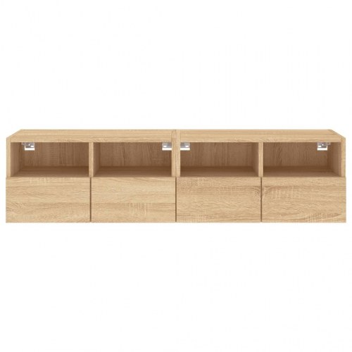 Væghængte tv-borde 2 stk. 60x30x30 cm konstrueret træ sonoma-eg