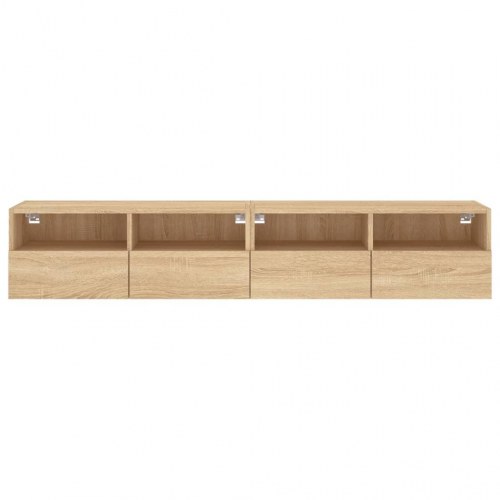 Væghængte tv-borde 2 stk. - sonoma-eg, 80 x 30 x 30 cm