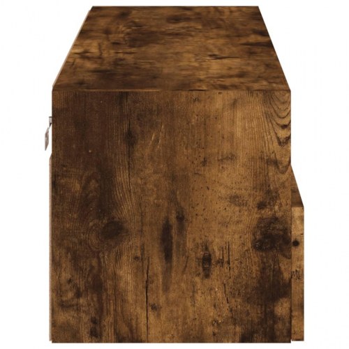 Væghængt tv-bord 100x30x30 cm konstrueret træ røget egetræ