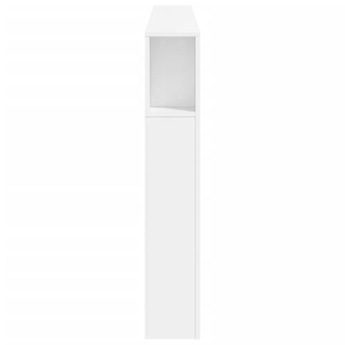 Sengegavl med LED-lys 200x18,5x103,5 cm konstrueret træ hvid
