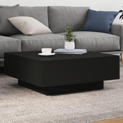 Sofabord 80x80x31 cm konstrueret træ sort