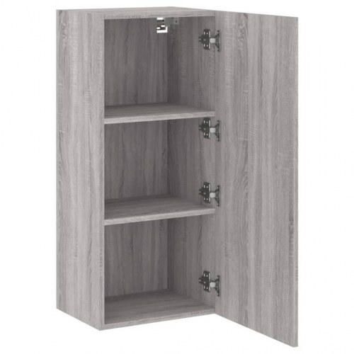 Væghængt tv-bord 40,5x30x90 cm konstrueret træ grå sonoma-eg