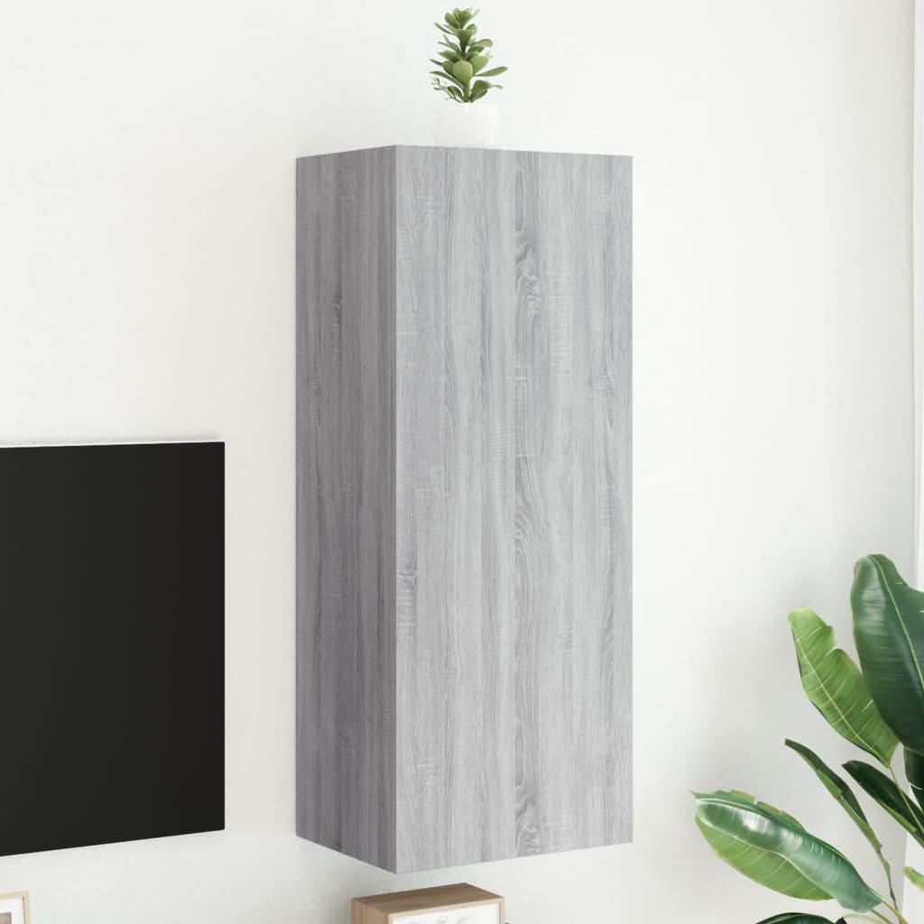 Væghængt tv-bord 40,5x30x102 cm konstrueret træ grå sonoma-eg