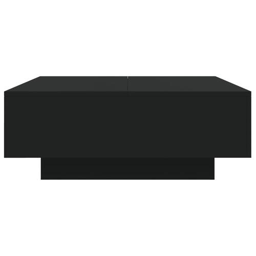 Sofabord med LED-lys 80x80x31 cm sort
