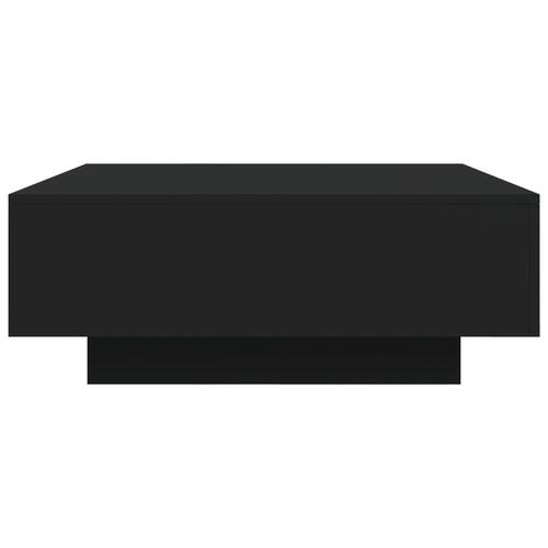Sofabord med LED-lys 80x80x31 cm sort