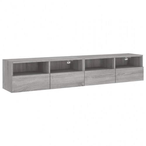 Væghængte tv-borde 2 stk. 80 x 30 x 30 cm - grå sonoma