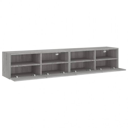 Væghængte tv-borde 2 stk. 80 x 30 x 30 cm - grå sonoma
