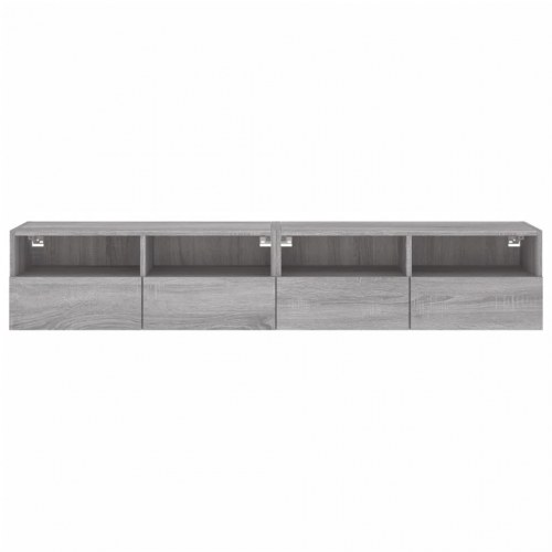Væghængte tv-borde 2 stk. 80 x 30 x 30 cm - grå sonoma