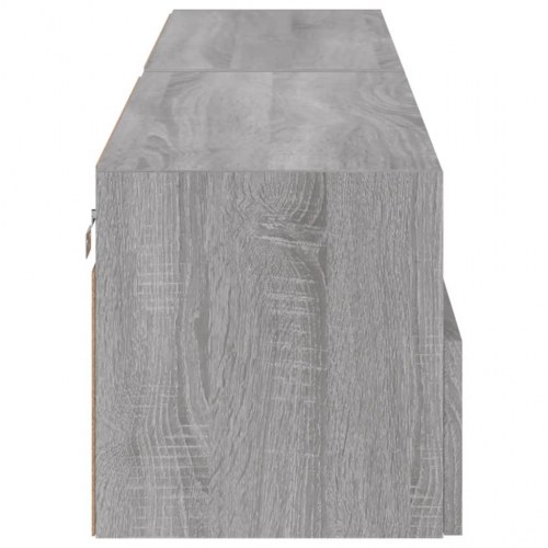 Væghængte tv-borde 2 stk. 80 x 30 x 30 cm - grå sonoma