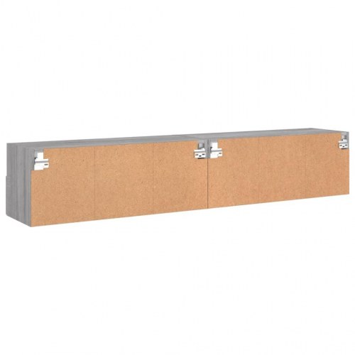 Væghængte tv-borde 2 stk. 80 x 30 x 30 cm - grå sonoma