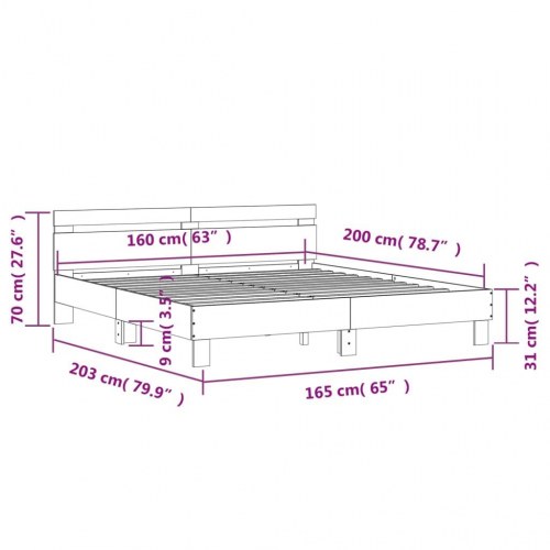 Sengeramme med sengegavl 160 x 200 cm - sonoma-eg