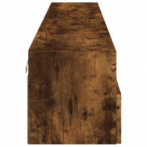 Tv-borde til væg 2 stk. 100x30x30 cm konstrueret træ røget eg