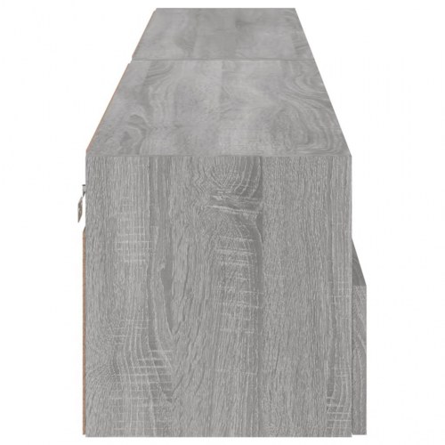 Væghængt tv-bord 2 stk. 100x30x30 cm konstrueret træ grå sonoma
