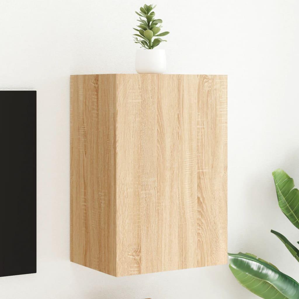 Væghængt tv-bord 40,5 x 30 x 60 cm i konstrueret træ sonoma-eg
