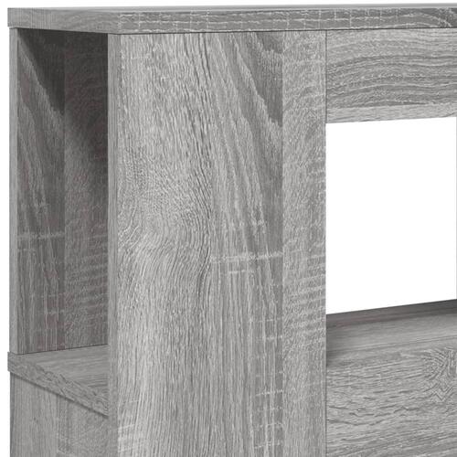 Sengegavl 200x18,5x103,5 cm LED-lys konstrueret træ grå sonoma
