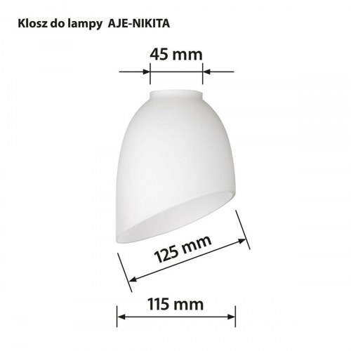 Activejet BENITA lampeskærm - hvid glas, 26 × 12 × 12,5 cm