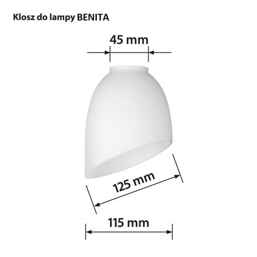 Activejet Nikita lampeskærm - hvid glas, 26 × 12 × 12,5 cm