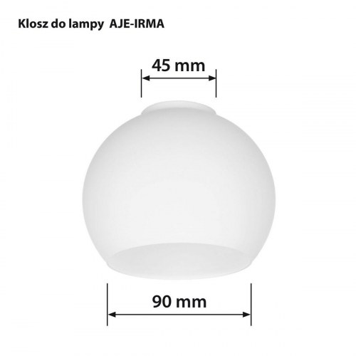 Activejet Irma lampeskærm - hvid glas, 13 × 10 × 9,5 cm