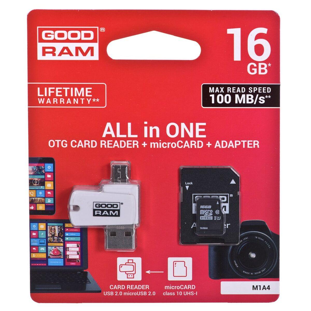 USB-stik GoodRam M1A4 All in One Hvid Sort Grå 16 GB
