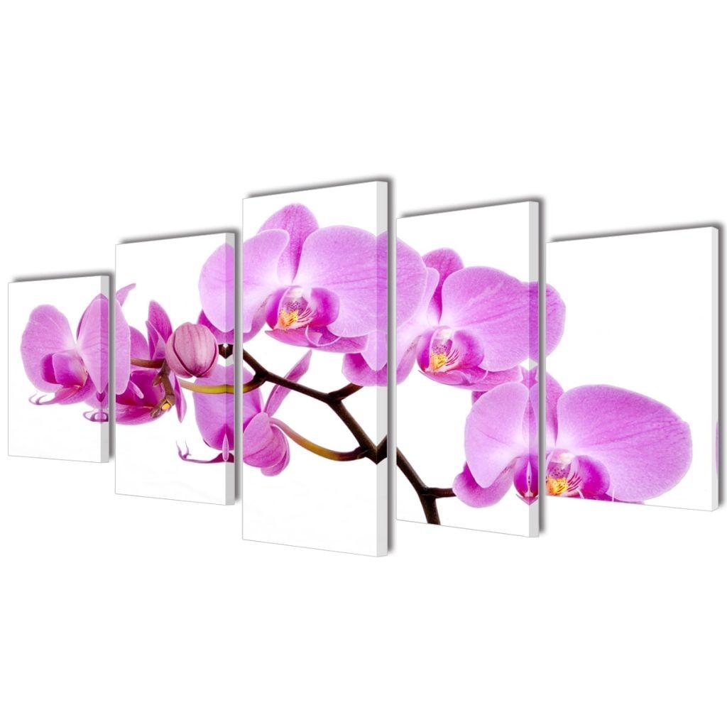 Kanvasbilledsæt orkide 100 x 50 cm