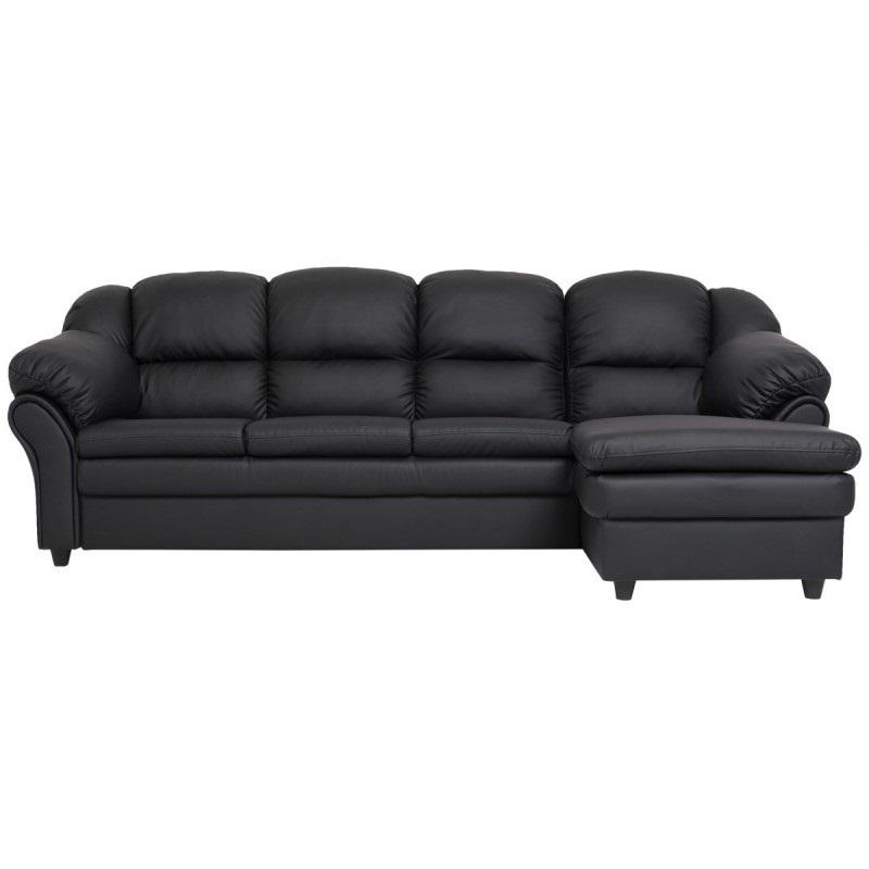 Elias chaiselongsofa - 4 pers. Højre - Sort tekstillæder