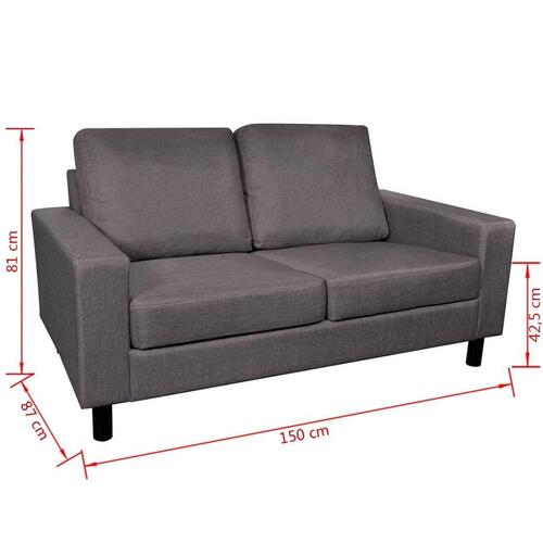 2-pers. sofa i stof mørkegrå