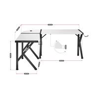 Skrivebord Huzaro Hero 6.3 Hvid Sort Stål Kulfiber 154 x 74 x 117 cm