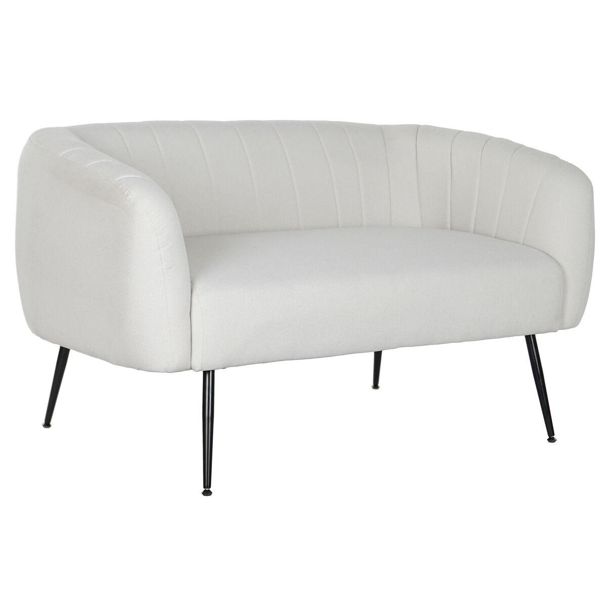 Sofa Sort Greige Skum Træ Metal Fløjl Scandi 129