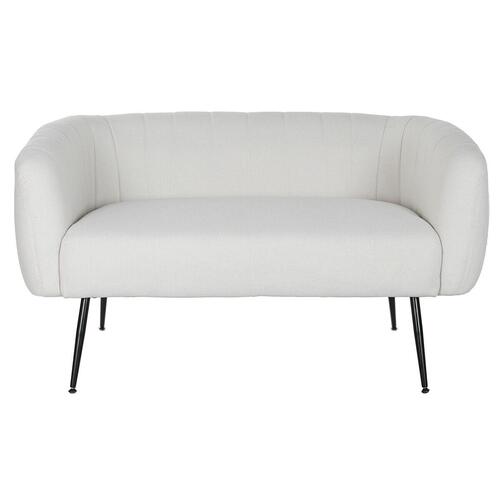 Sofa Sort Greige Skum Træ Metal Fløjl Scandi 129 x 75 x 73 cm